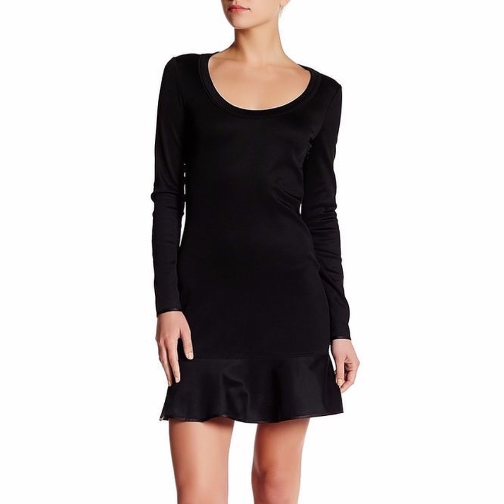 Rag & Bone Brianna Long-Sleeve Flounce-Hem Dress.